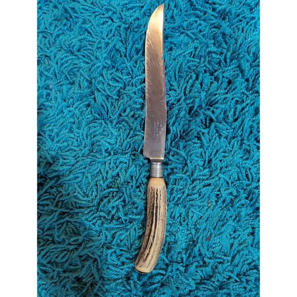 Boker Stag Handle Fixed Blade Knife USA No Sheath - Picture 6 of 16